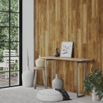 vidaXL Panouri de perete aspect lemn, maro, 4,12 m², PVC