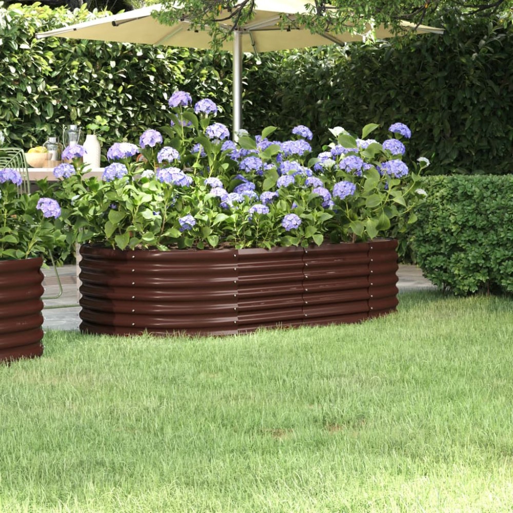 vidaXL Strat înălțat grădină 152x80x36 cm oțel galvanizat