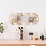 vidaXL Oglindă de perete cu lumini LED 20x50 cm oval sticlă vidaXL Oglindă de perete cu lumini LED 20x50 cm oval sticlă