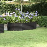 vidaXL Strat înălțat grădină 152x80x36 cm oțel galvanizat