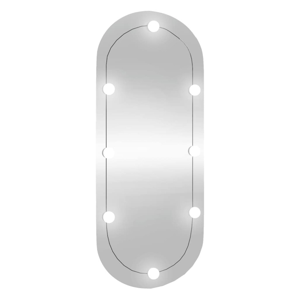 vidaXL Oglindă de perete cu lumini LED 25x60 cm oval sticlă