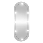 vidaXL Oglindă de perete cu lumini LED 25x60 cm oval sticlă vidaXL Oglindă de perete cu lumini LED 25x60 cm oval sticlă