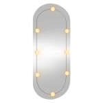 vidaXL Oglindă de perete cu lumini LED 25x60 cm oval sticlă vidaXL Oglindă de perete cu lumini LED 25x60 cm oval sticlă