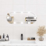 vidaXL Oglindă de perete cu lumini LED 30x70 cm oval sticlă vidaXL Oglindă de perete cu lumini LED 30x70 cm oval sticlă