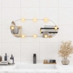 vidaXL Oglindă de perete cu lumini LED 30x70 cm oval sticlă vidaXL Oglindă de perete cu lumini LED 30x70 cm oval sticlă