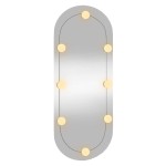 vidaXL Oglindă de perete cu lumini LED 30x70 cm oval sticlă vidaXL Oglindă de perete cu lumini LED 30x70 cm oval sticlă