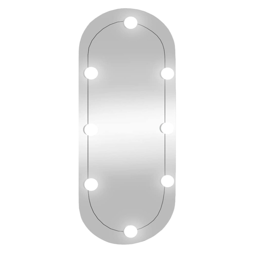 vidaXL Oglindă de perete cu lumini LED 35x80 cm oval sticlă