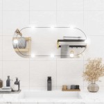 vidaXL Oglindă de perete cu lumini LED 35x80 cm oval sticlă vidaXL Oglindă de perete cu lumini LED 35x80 cm oval sticlă