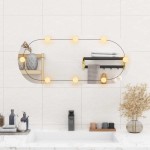 vidaXL Oglindă de perete cu lumini LED 35x80 cm oval sticlă vidaXL Oglindă de perete cu lumini LED 35x80 cm oval sticlă