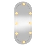vidaXL Oglindă de perete cu lumini LED 35x80 cm oval sticlă vidaXL Oglindă de perete cu lumini LED 35x80 cm oval sticlă
