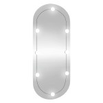 vidaXL Oglindă de perete cu lumini LED 40x90 cm oval sticlă