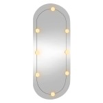 vidaXL Oglindă de perete cu lumini LED 40x90 cm oval sticlă
