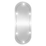 vidaXL Oglindă de perete cu lumini LED 45x100 cm oval sticlă
