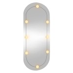 vidaXL Oglindă de perete cu lumini LED 45x100 cm oval sticlă