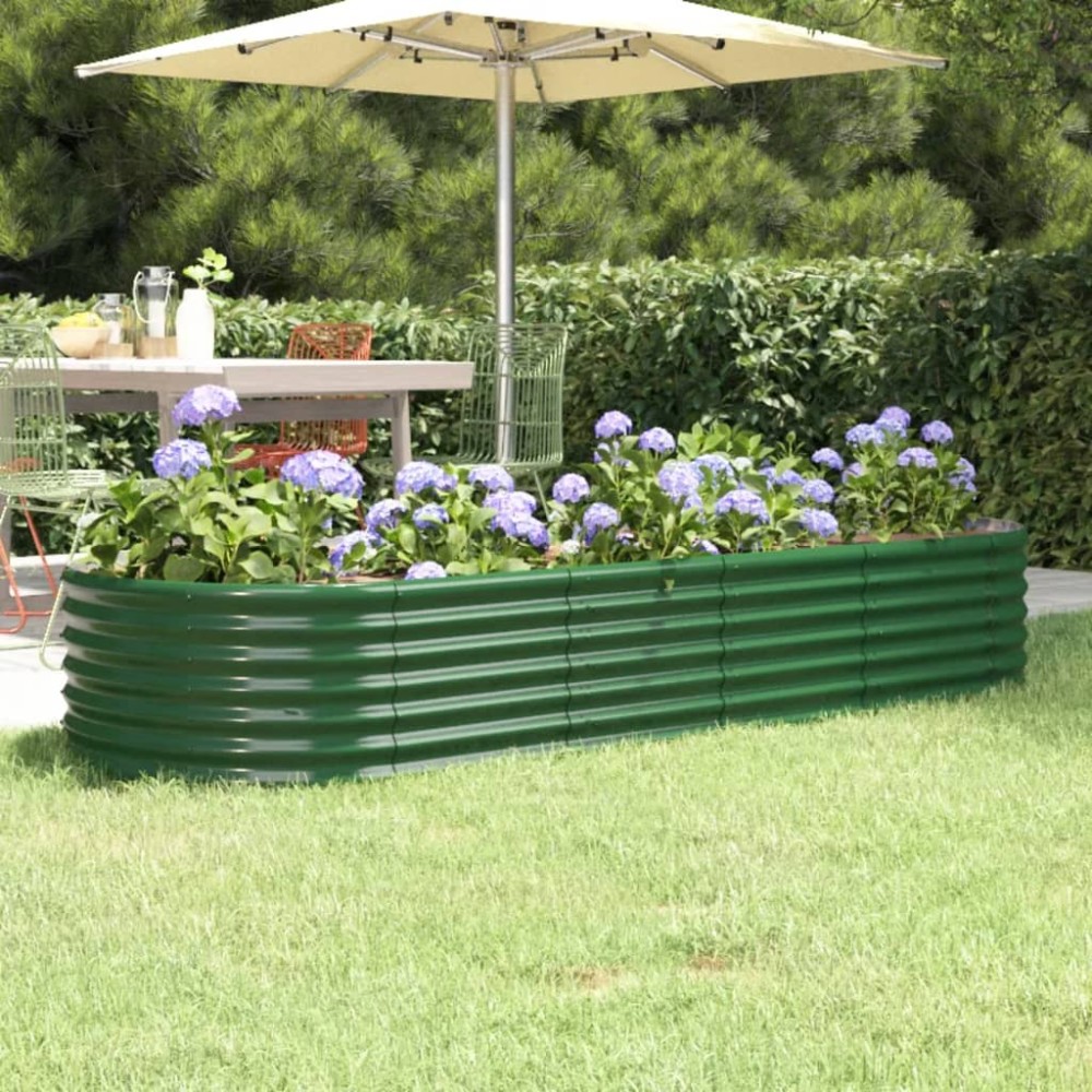 vidaXL Strat înălțat grădină 224x80x36 cm oțel galvanizat
