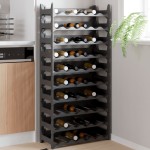 vidaXL Raft de sticle de vin, pentru 60 sticle, PP, stivuibil vidaXL Raft de sticle de vin, pentru 60 sticle, PP, stivuibil