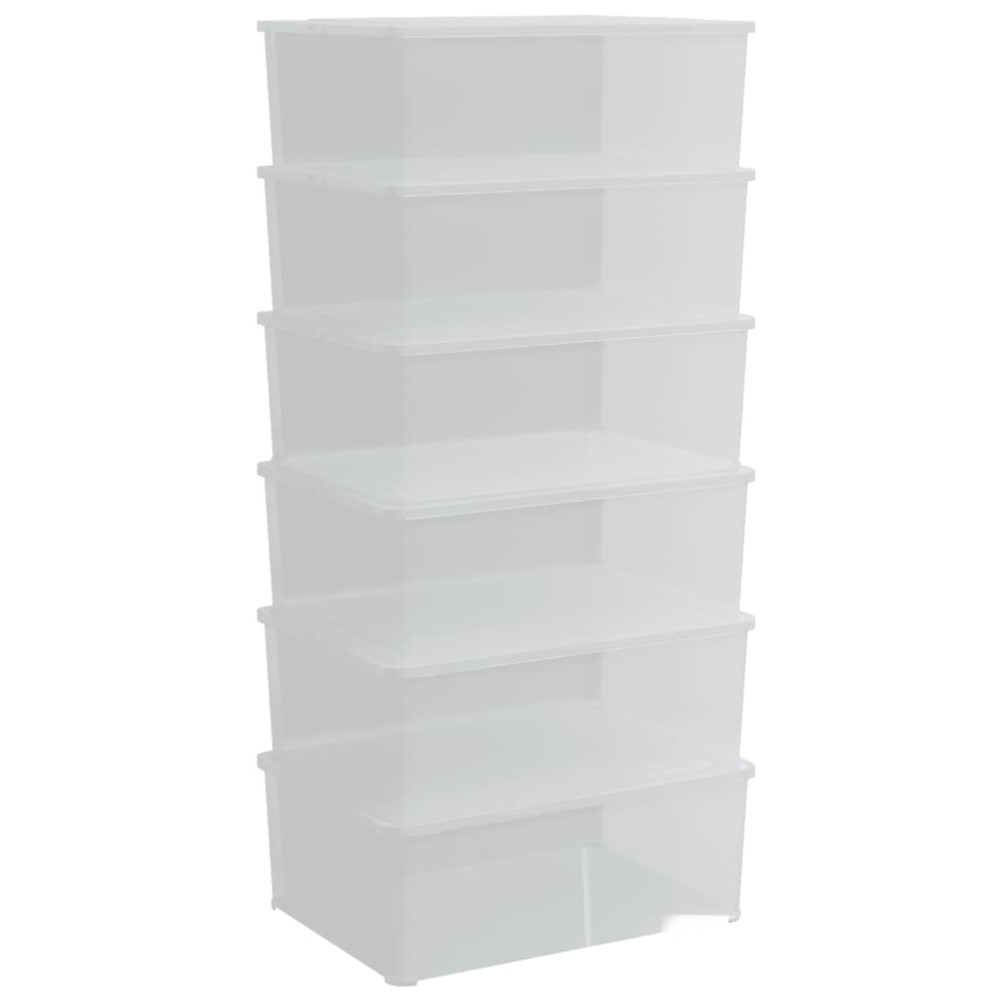 vidaXL Cutii de depozitare din plastic, 6 buc., 10 L, stivuibile