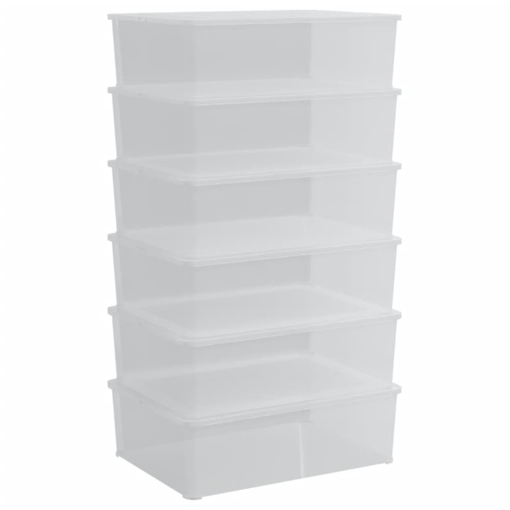 vidaXL Cutii de depozitare din plastic, 6 buc., 25 L, stivuibile
