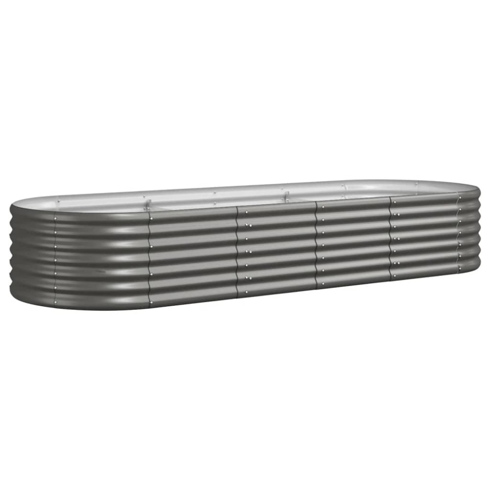 vidaXL Strat înălțat grădină gri 224x80x36cm oțel vopsit electrostatic