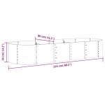vidaXL Strat înălțat grădină gri 224x80x36cm oțel galvanizat