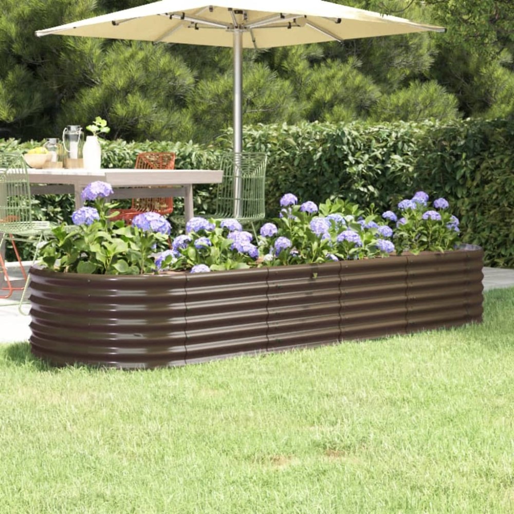 vidaXL Strat înălțat grădină 224x80x36 cm oțel galvanizat