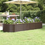 vidaXL Strat înălțat grădină 224x80x36 cm oțel galvanizat