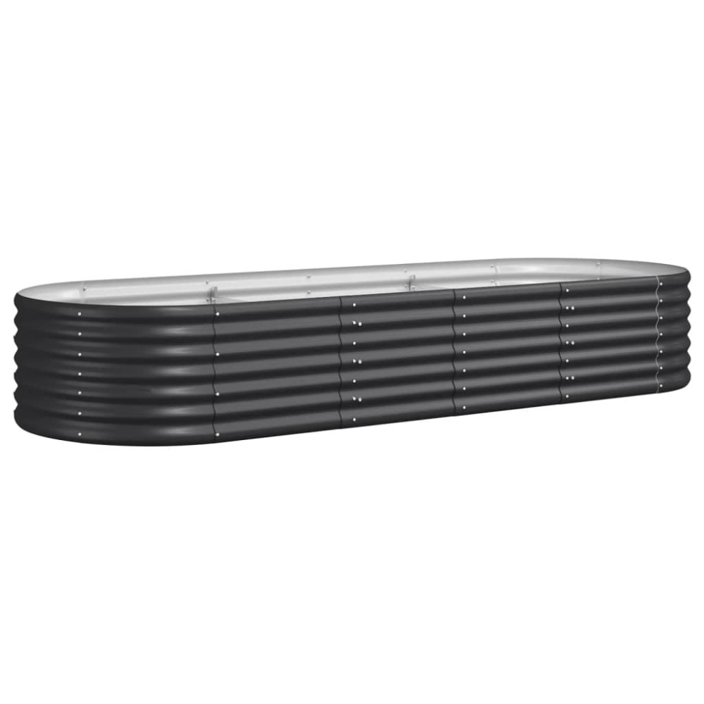vidaXL Strat înălțat grădină 224x80x36 cm oțel galvanizat