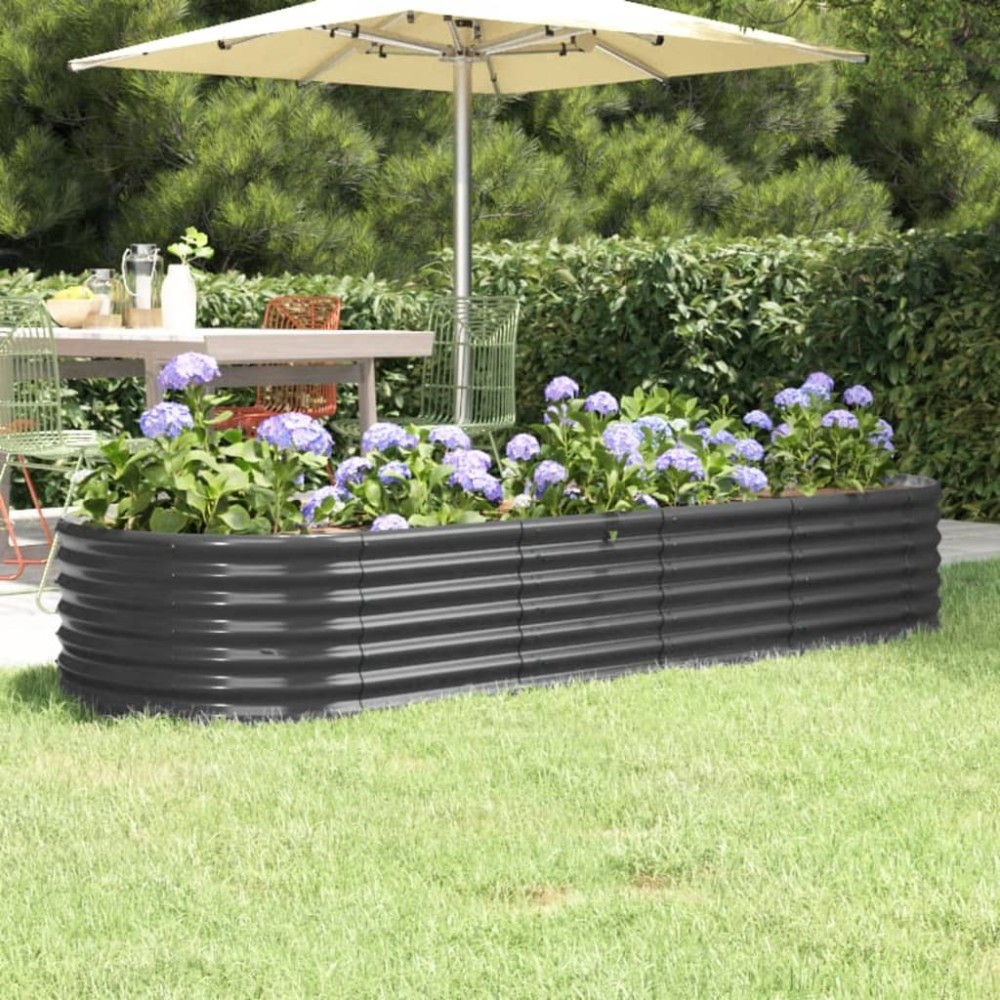 vidaXL Strat înălțat grădină 224x80x36 cm oțel galvanizat