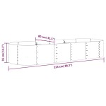 vidaXL Strat înălțat grădină 224x80x36 cm oțel galvanizat