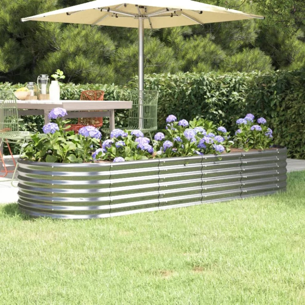 vidaXL Strat înălțat grădină 224x80x36 cm oțel galvanizat