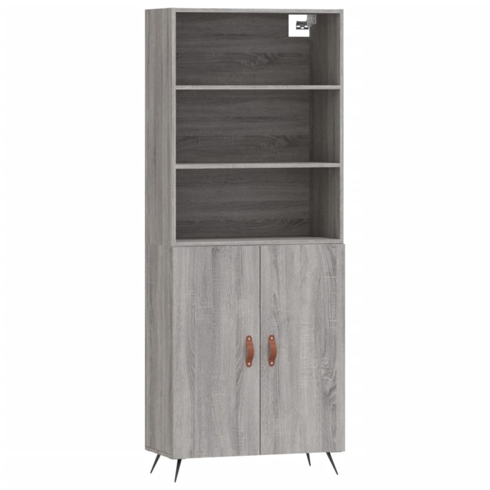 vidaXL Dulap înalt, gri sonoma, 69,5x34x180 cm, lemn compozit