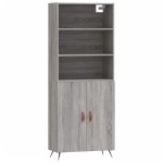 vidaXL Dulap înalt, gri sonoma, 69,5x34x180 cm, lemn compozit