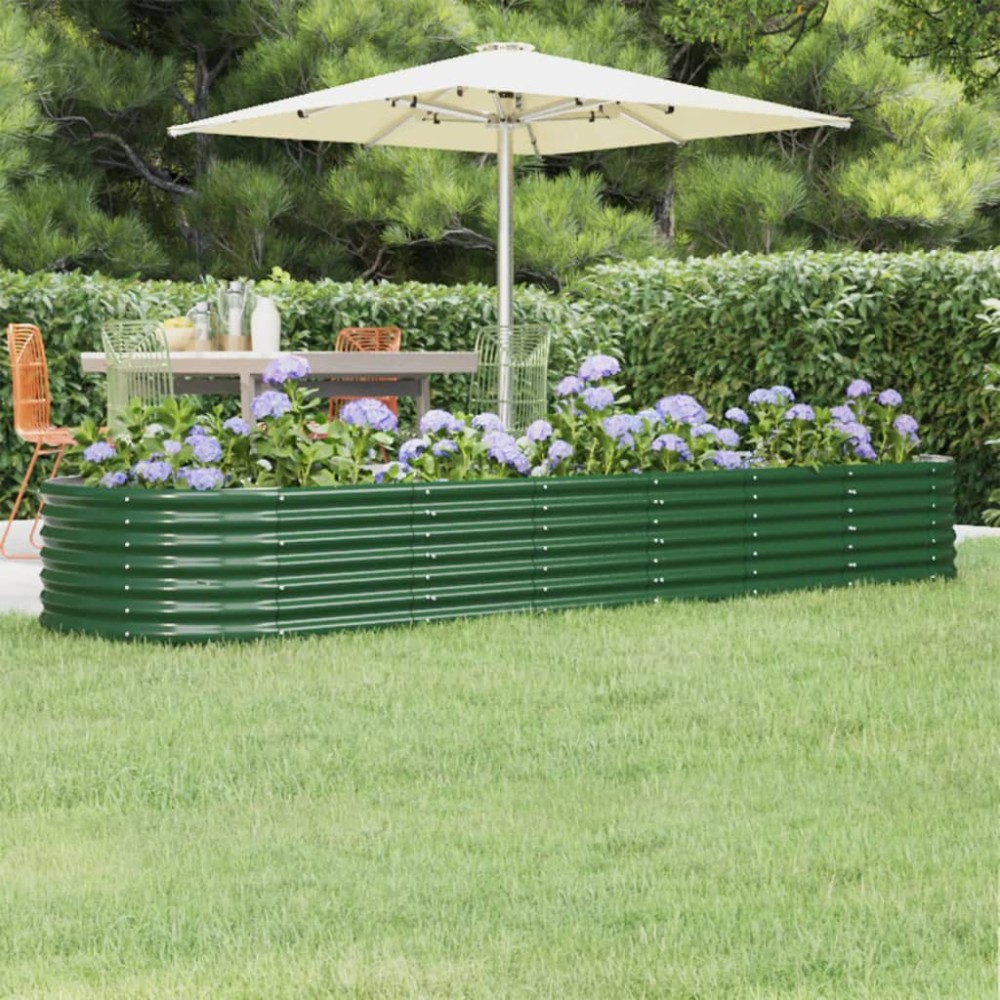vidaXL Strat înălțat grădină 296x80x36 cm oțel galvanizat