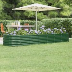 vidaXL Strat înălțat grădină 296x80x36 cm oțel galvanizat