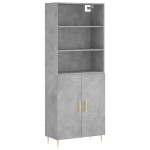 vidaXL Dulap înalt, gri beton, 69,5x34x180, lemn compozit