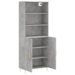 vidaXL Dulap înalt, gri beton, 69,5x34x180, lemn compozit