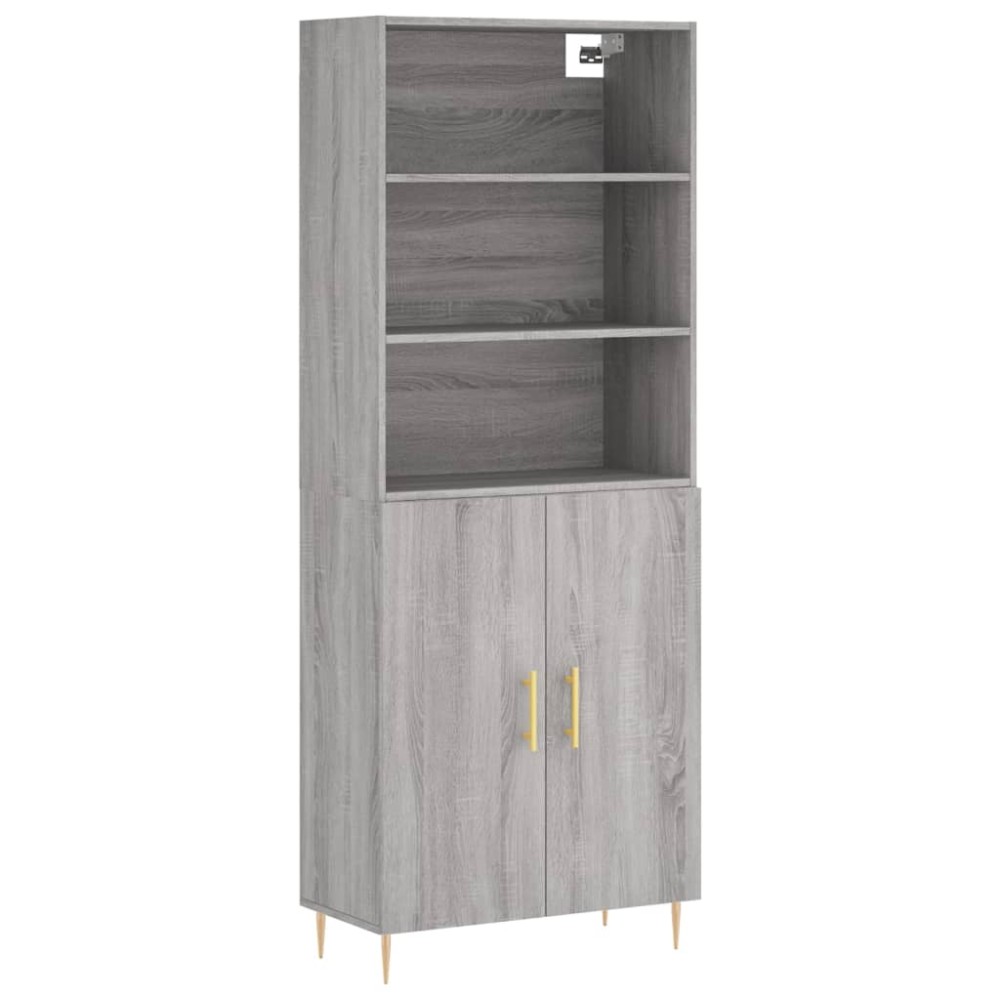 vidaXL Dulap înalt, gri sonoma, 69,5x34x180 cm, lemn compozit