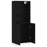 vidaXL Dulap înalt, negru, 69,5x34x180 cm, lemn compozit