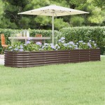 vidaXL Strat înălțat grădină 296x80x36 cm oțel galvanizat