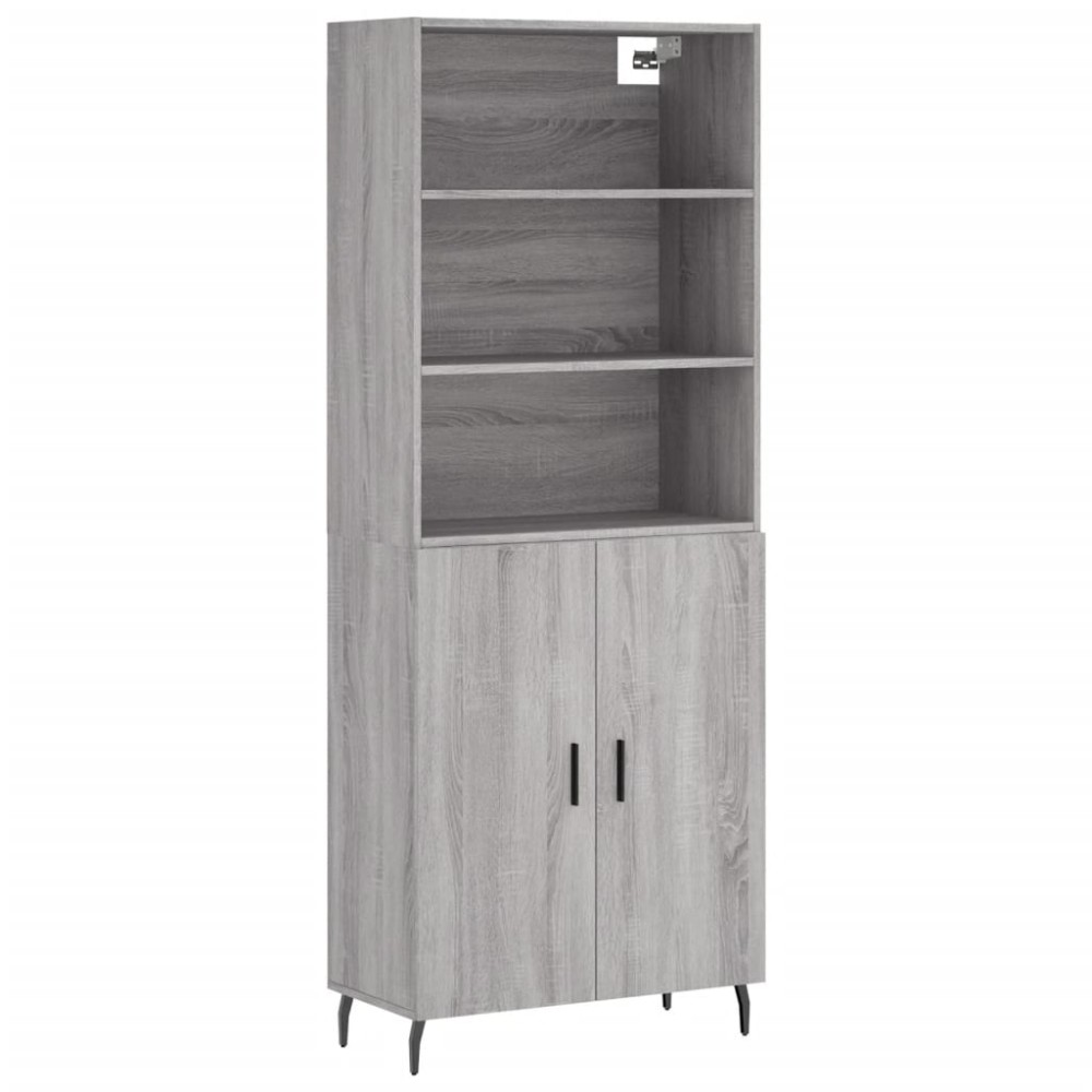 vidaXL Dulap înalt, gri sonoma, 69,5x34x180 cm, lemn compozit