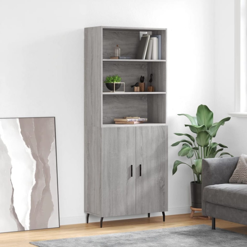 vidaXL Dulap înalt, gri sonoma, 69,5x34x180 cm, lemn compozit