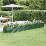 vidaXL Strat înălțat grădină 368x80x36 cm oțel galvanizat