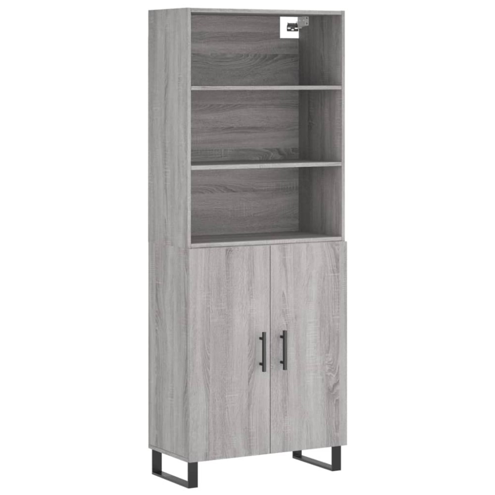 vidaXL Dulap înalt, gri sonoma, 69,5x34x180 cm, lemn compozit