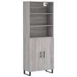 vidaXL Dulap înalt, gri sonoma, 69,5x34x180 cm, lemn compozit