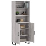 vidaXL Dulap înalt, gri sonoma, 69,5x34x180 cm, lemn compozit