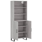 vidaXL Dulap înalt, gri sonoma, 69,5x34x180 cm, lemn compozit
