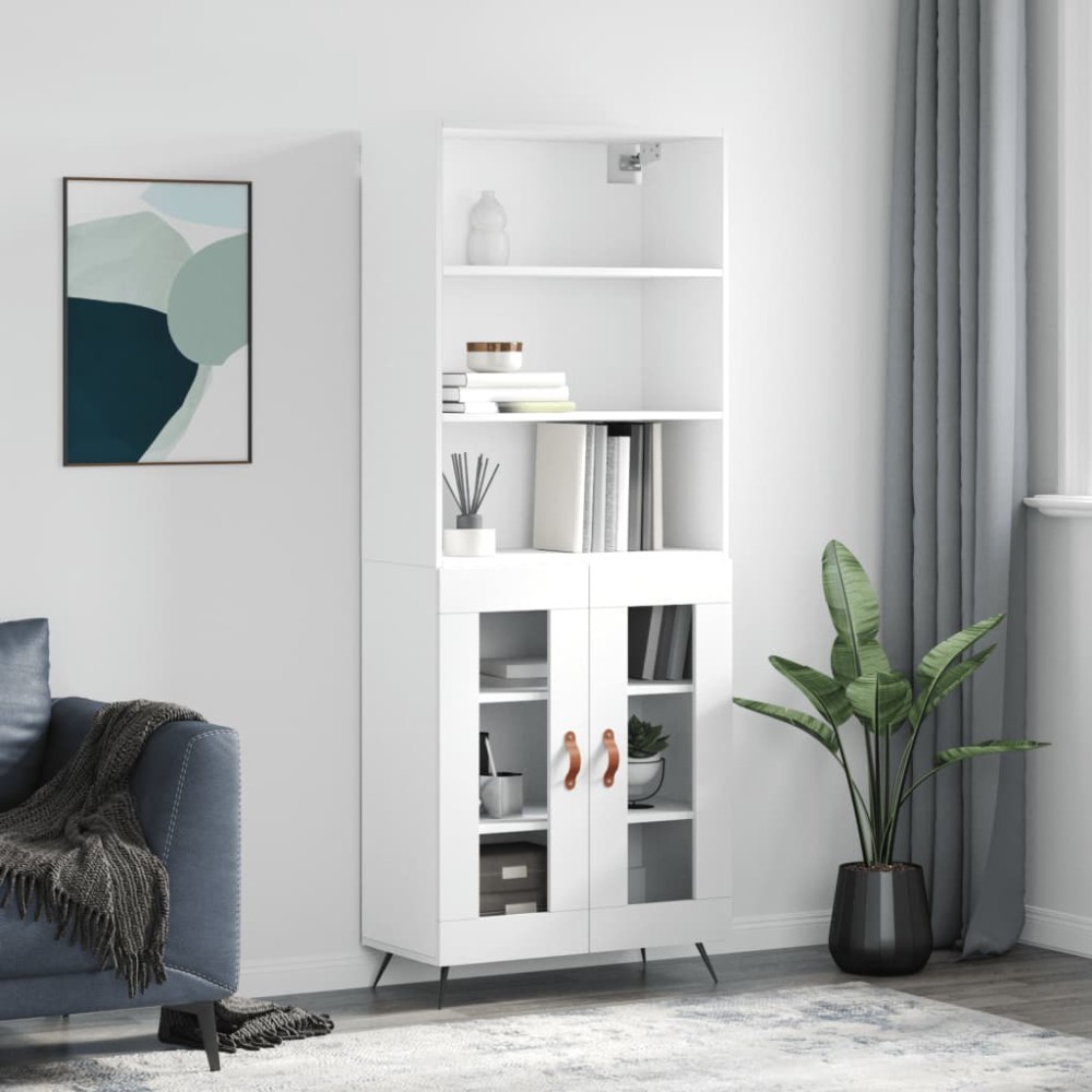 vidaXL Dulap înalt, alb, 69,5x34x180 cm, lemn compozit