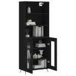 vidaXL Dulap înalt, negru, 69,5x34x180 cm, lemn compozit