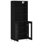 vidaXL Dulap înalt, negru, 69,5x34x180 cm, lemn compozit