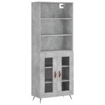 vidaXL Dulap înalt, gri beton, 69,5x34x180, lemn compozit